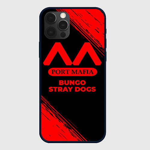 Чехол iPhone 12 Pro Bungo Stray Dogs - red gradient / 3D-Черный – фото 1