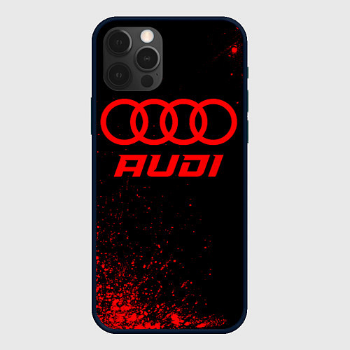 Чехол iPhone 12 Pro Audi - red gradient / 3D-Черный – фото 1