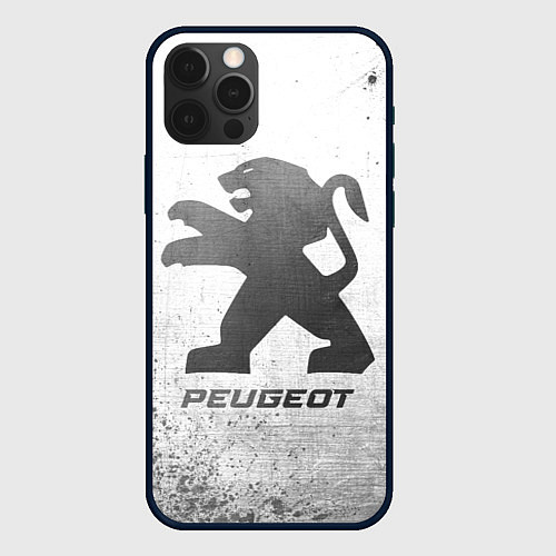 Чехол iPhone 12 Pro Peugeot - white gradient / 3D-Черный – фото 1