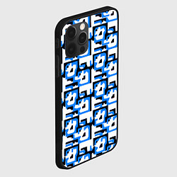 Чехол для iPhone 12 Pro Чёрно-синие фигуры на белом фоне, цвет: 3D-черный — фото 2