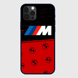 Чехол для iPhone 12 Pro Bmw m5 - красная текстура, цвет: 3D-черный