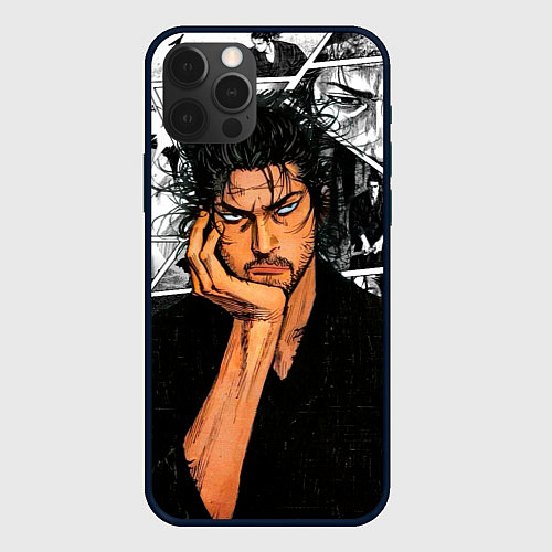 Чехол iPhone 12 Pro Musashi ponders / 3D-Черный – фото 1