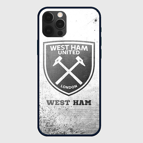 Чехол iPhone 12 Pro West Ham - white gradient / 3D-Черный – фото 1