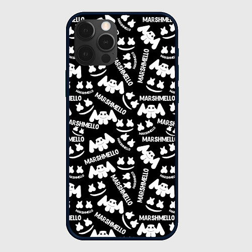 Чехол iPhone 12 Pro Marshmello pattern music / 3D-Черный – фото 1