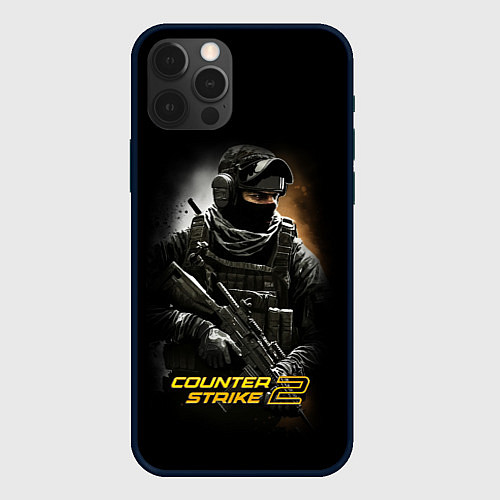 Чехол iPhone 12 Pro Counter strike спецназовец / 3D-Черный – фото 1