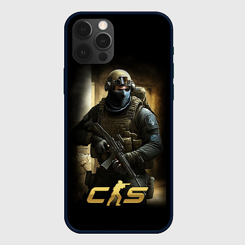 Чехол iPhone 12 Pro CS спецназовец / 3D-Черный – фото 1