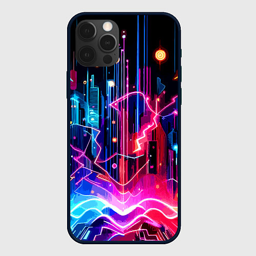 Чехол iPhone 12 Pro Neon fantasy - ai art / 3D-Черный – фото 1