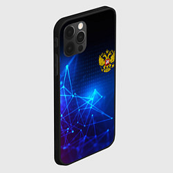 Чехол для iPhone 12 Pro Герб РФ абстракция текстура, цвет: 3D-черный — фото 2