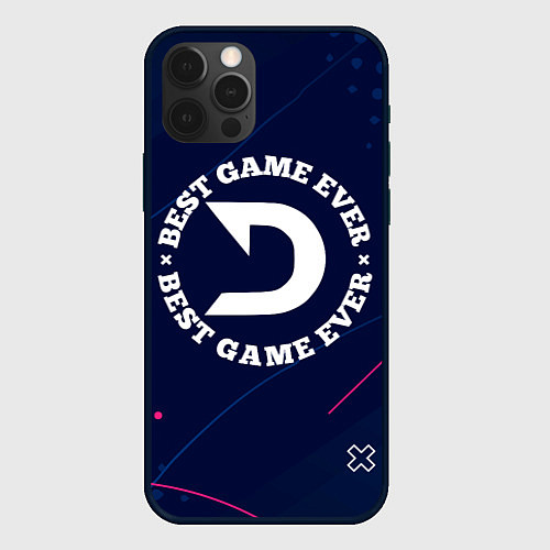 Чехол iPhone 12 Pro Символ Deadlock и надпись best game ever / 3D-Черный – фото 1