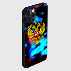 Чехол для iPhone 12 Pro Герб РФ блюр боке, цвет: 3D-черный — фото 2