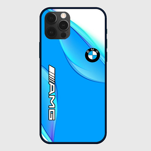 Чехол iPhone 12 Pro BMW abstrac line steel / 3D-Черный – фото 1