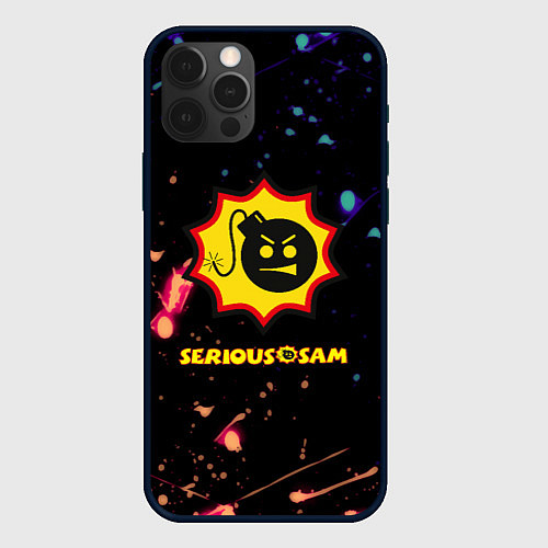 Чехол iPhone 12 Pro Serious Sam краски текстура / 3D-Черный – фото 1