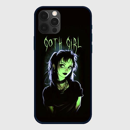 Чехол iPhone 12 Pro Goth girl - Beetlejuice / 3D-Черный – фото 1