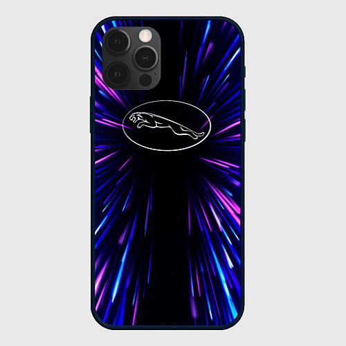 Чехол iPhone 12 Pro Jaguar neon energy / 3D-Черный – фото 1