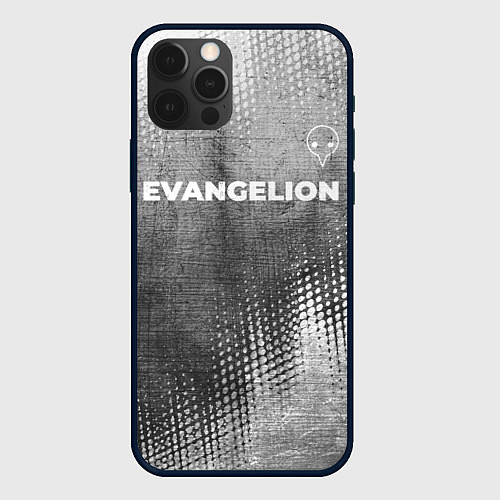 Чехол iPhone 12 Pro Evangelion - grey gradient посередине / 3D-Черный – фото 1