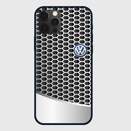 Чехол iPhone 12 Pro Volkswagen metal motors / 3D-Черный – фото 1