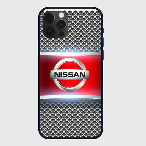 Чехол iPhone 12 Pro Nissan авто текстура / 3D-Черный – фото 1