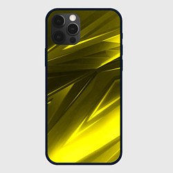 Чехол для iPhone 12 Pro Gold stripes abstraction, цвет: 3D-черный