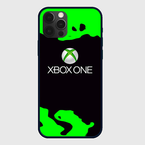 Чехол iPhone 12 Pro Xbox fire green / 3D-Черный – фото 1