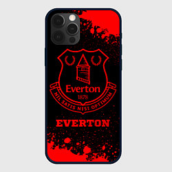 Чехол для iPhone 12 Pro Everton - red gradient, цвет: 3D-черный