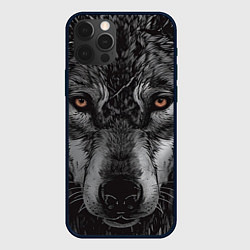 Чехол для iPhone 12 Pro Морда грустного волка, цвет: 3D-черный