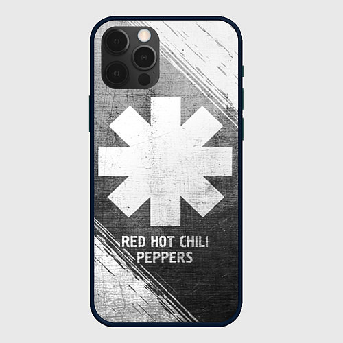 Чехол iPhone 12 Pro Red Hot Chili Peppers - grey gradient / 3D-Черный – фото 1