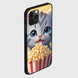 Чехол для iPhone 12 Pro Поп-корн и котенок, цвет: 3D-черный — фото 2