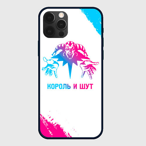 Чехол iPhone 12 Pro Король и Шут neon gradient style / 3D-Черный – фото 1