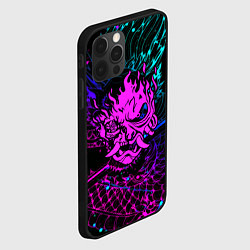 Чехол для iPhone 12 Pro Cyberpunk 2077 dragon neon, цвет: 3D-черный — фото 2