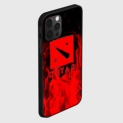 Чехол для iPhone 12 Pro DOTA 2 лого в огне, цвет: 3D-черный — фото 2