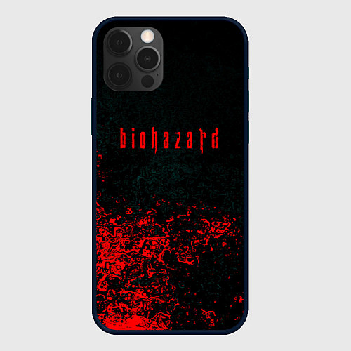 Чехол iPhone 12 Pro Biohazard брызги красок / 3D-Черный – фото 1