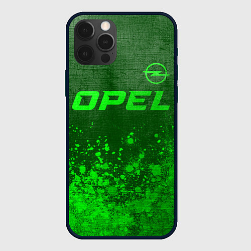 Чехол iPhone 12 Pro Opel - green gradient посередине / 3D-Черный – фото 1