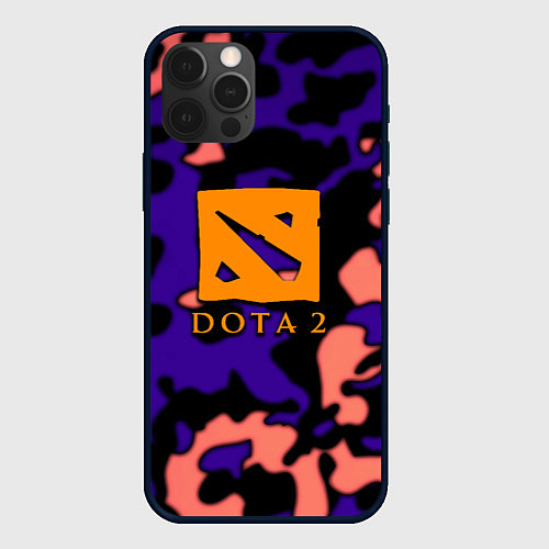 Чехол iPhone 12 Pro DOTA 2 камуфляж / 3D-Черный – фото 1