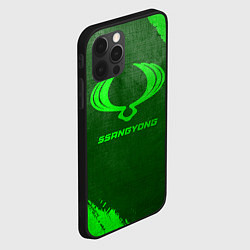 Чехол для iPhone 12 Pro SsangYong - green gradient, цвет: 3D-черный — фото 2