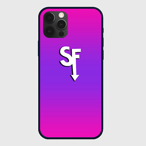 Чехол iPhone 12 Pro Sally Face neon gradient / 3D-Черный – фото 1