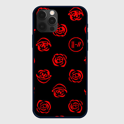 Чехол iPhone 12 Pro Twenty one pilots rose pattern / 3D-Черный – фото 1