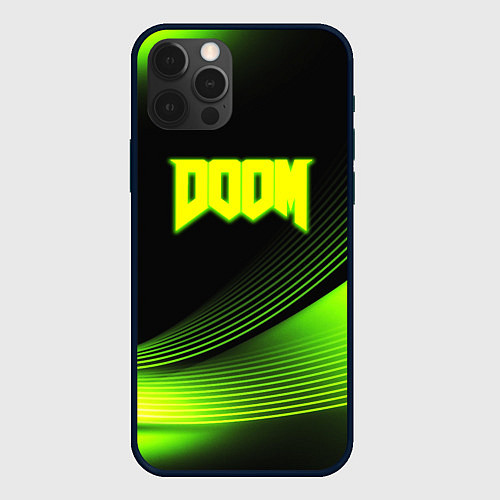 Чехол iPhone 12 Pro Doom абстракция кислотная / 3D-Черный – фото 1