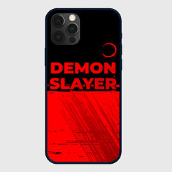 Чехол iPhone 12 Pro Demon Slayer - red gradient посередине