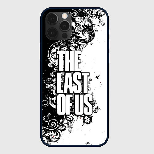 Чехол iPhone 12 Pro The Last of Us узор чёрно белый / 3D-Черный – фото 1