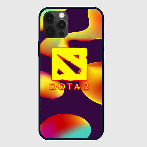 Чехол iPhone 12 Pro Dota 2 неоновая абстракция / 3D-Черный – фото 1