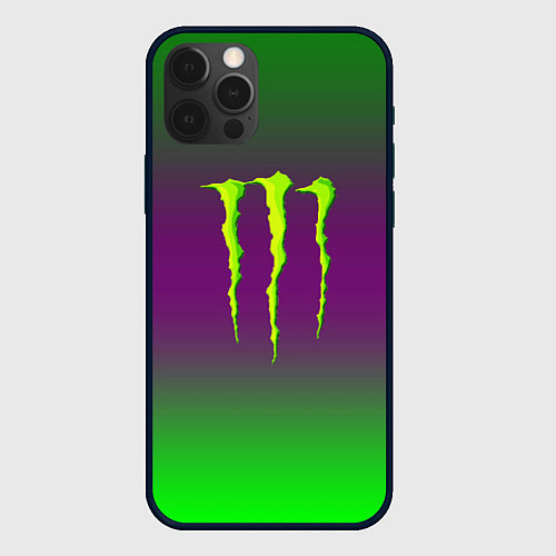 Чехол iPhone 12 Pro Monster energy gradient / 3D-Черный – фото 1