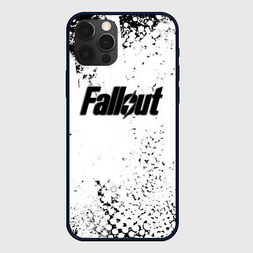 Чехол iPhone 12 Pro Fallout game краски / 3D-Черный – фото 1