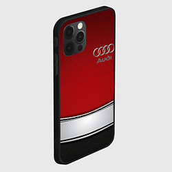 Чехол для iPhone 12 Pro Audi metal car steel, цвет: 3D-черный — фото 2