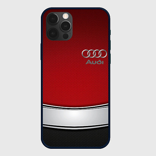 Чехол iPhone 12 Pro Audi metal car steel / 3D-Черный – фото 1