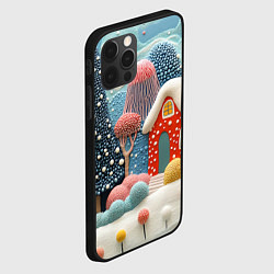 Чехол для iPhone 12 Pro Объемный домик и елочки, цвет: 3D-черный — фото 2