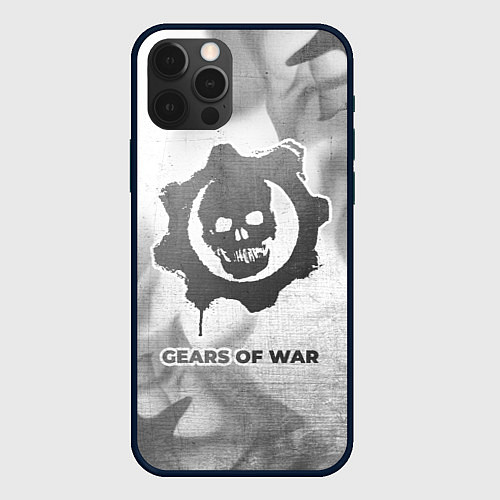 Чехол iPhone 12 Pro Gears of War - white gradient / 3D-Черный – фото 1