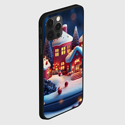 Чехол для iPhone 12 Pro Объемный новогодний городок, цвет: 3D-черный — фото 2