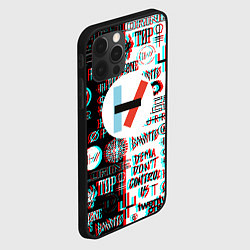 Чехол для iPhone 12 Pro Twenty one pilots glitch pattern, цвет: 3D-черный — фото 2