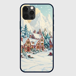 Чехол для iPhone 12 Pro Сказочный новогодний городок, цвет: 3D-черный