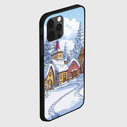 Чехол для iPhone 12 Pro Зимние уютные домики, цвет: 3D-черный — фото 2